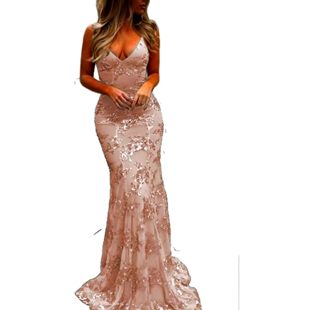 Rose gold prom dress